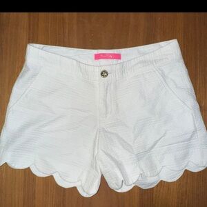 Lilly Pulitzer White Scalloped Shorts